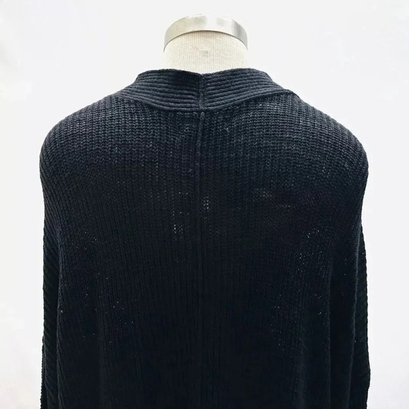 NWT SONOMA Women Long Sleeve Open Front Knit Black Long Cardigan Sweater Size 3X - Picture 6 of 14